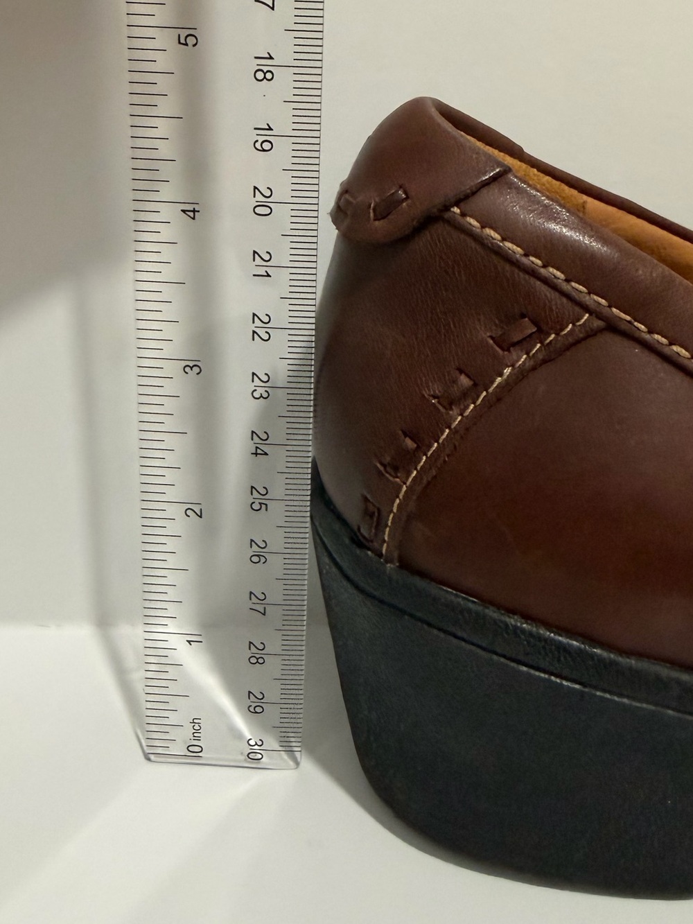 Clarks Unstructured Brown Leather Dress Casual Slip On loafers Heels Women's 9.5 - Picture 12 of 12